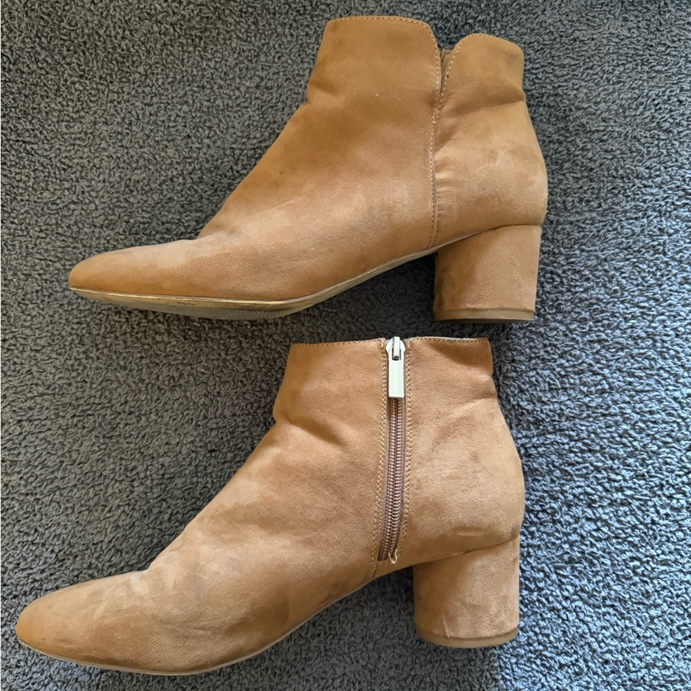 Tan Heeled Booties